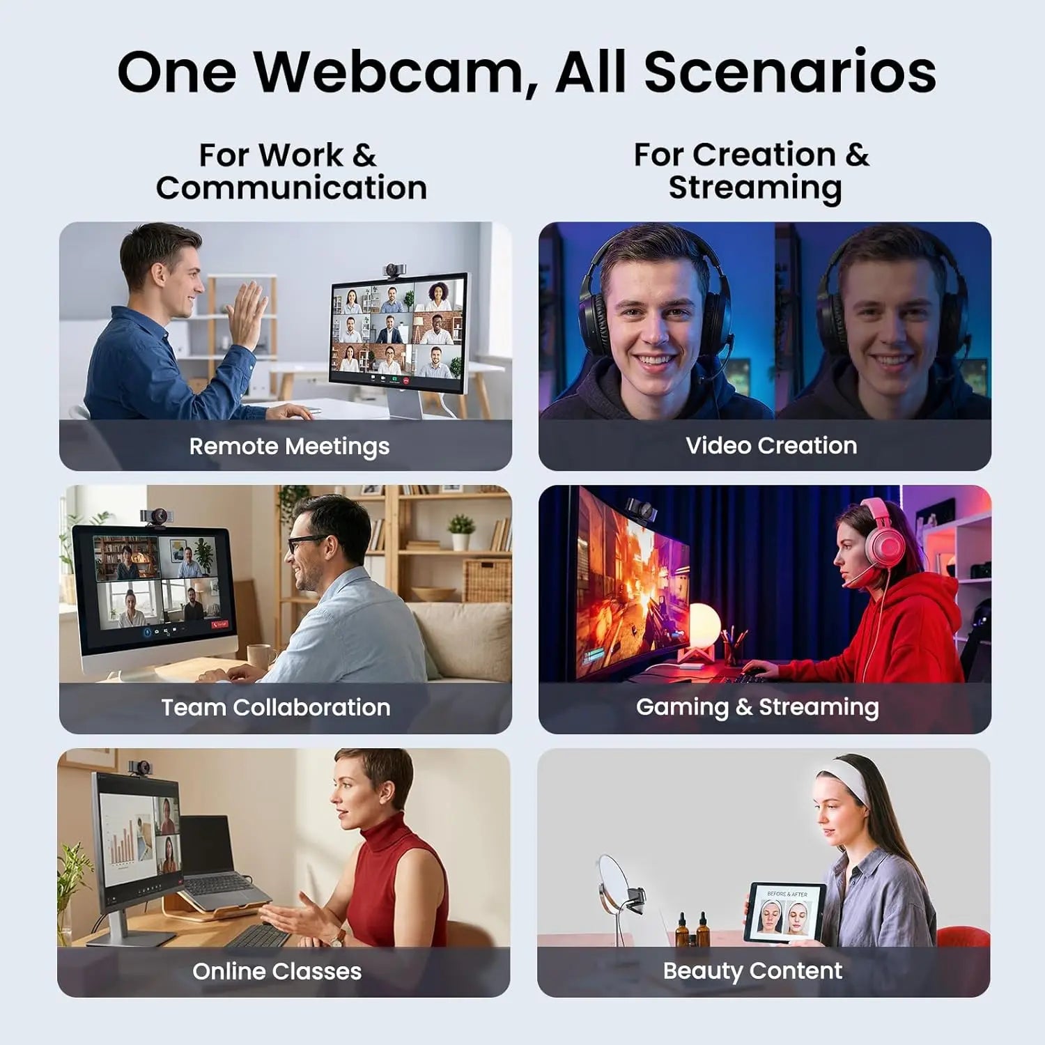 EMEET C960 Ultra 4K Webcam — 1/1.5" Large Sensor, Metal Body, 0.2s Autofocus, Dual Mics, Privacy Cover, USB-C | For Mac, PC, Meetings, Streaming & Content Creation