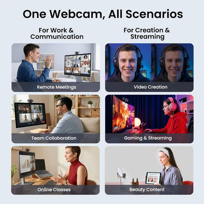EMEET C960 Ultra 4K Webcam — 1/1.5" Large Sensor, Metal Body, 0.2s Autofocus, Dual Mics, Privacy Cover, USB-C | For Mac, PC, Meetings, Streaming & Content Creation