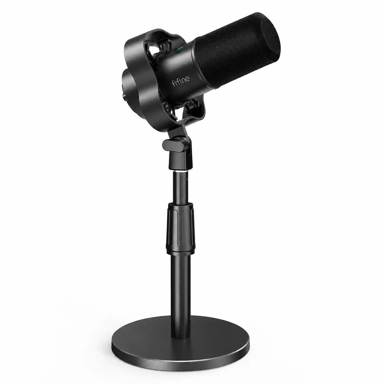 FIFINE Studio Dynamic Microphone with Adjustable Desktop Mic Stand Kit, XLR/USB Microphone with Tap-To-Mute, Volume Controls, Metal Build, Table Mic Stand for Recording, Podcast, Streaming, Fifine K688