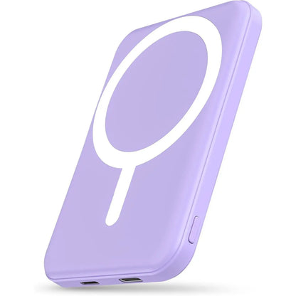 Ultra-Thin Lightweight Portable Charger/ 5000Mah Magnetic Wireless Power Bank/ 20W PD Fast Charging/ Lighting Input Wireless Portable Charger for Iphone 12-17 All Series