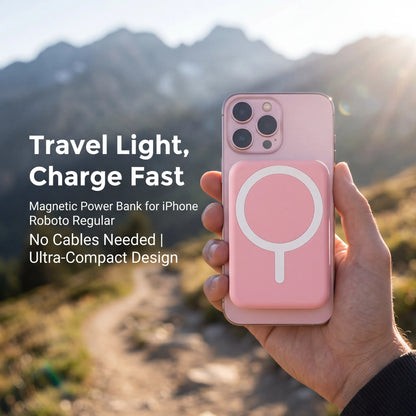Ultra-Thin Lightweight Portable Charger/ 5000Mah Magnetic Wireless Power Bank/ 20W PD Fast Charging/ Lighting Input Wireless Portable Charger for Iphone 12-17 All Series